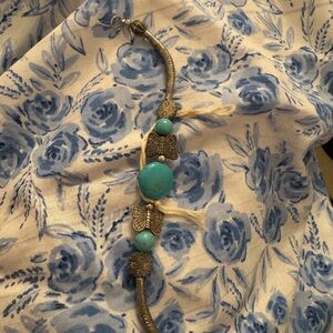 Turquoise and Silver Butterfly Bracelet